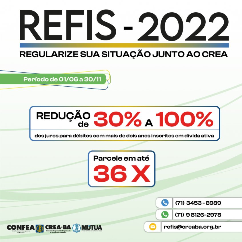 Refis 2022 Crea-ba 